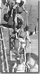 Canadians disembarking at Hong Kong, 1941