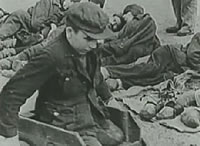 Des civils blessés lors de la Seconde Guerre mondiale