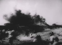 Explosion on a Korean War battlefield