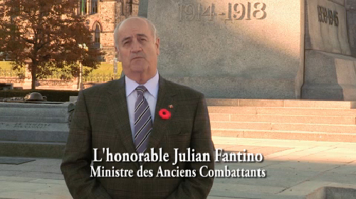 Message du ministre Fantino à l'occasion de la Semaine des vétérans 2013