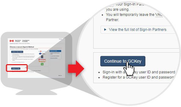 image of sign-in options page using the GCKey option