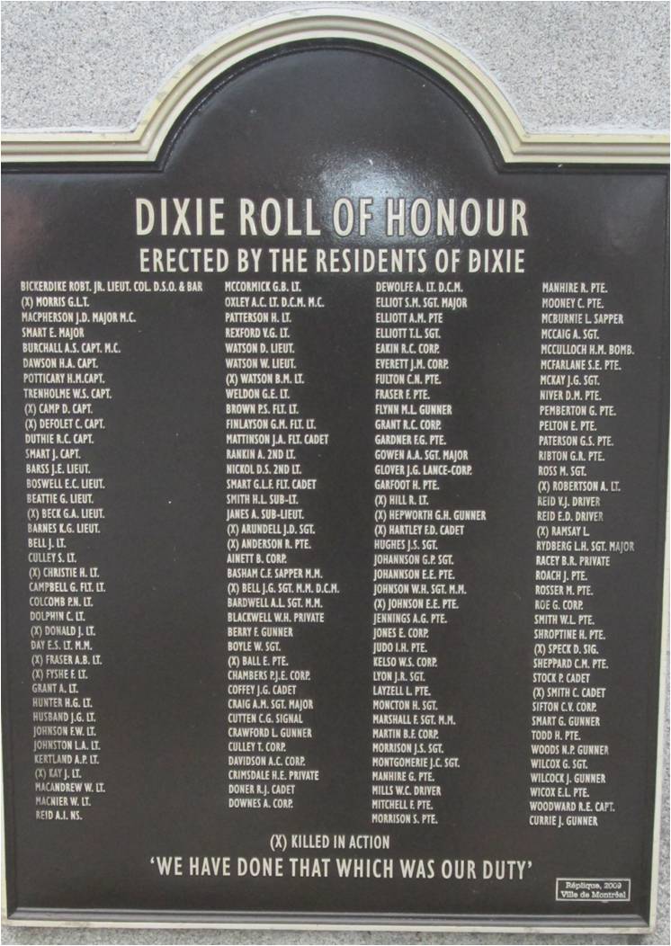 Dixie Memorial- Close up of plaque 