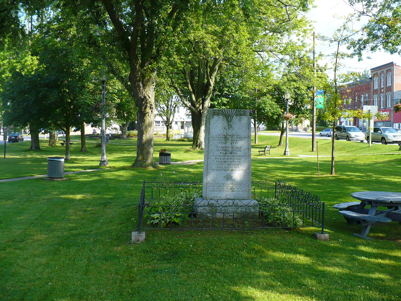 Colborne Second World War  and Korean War Cenotaph