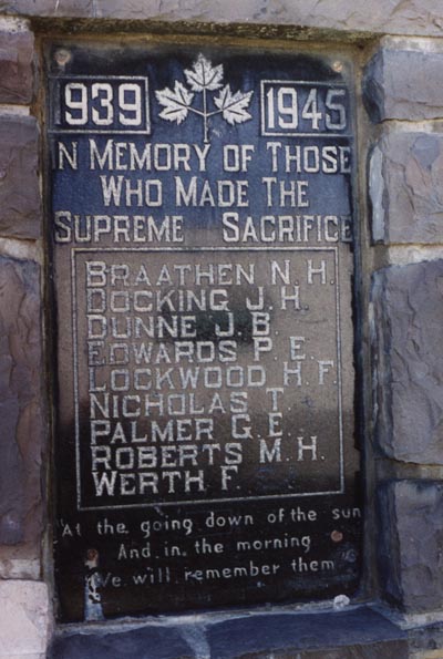 detail of 1939-1945 plaque