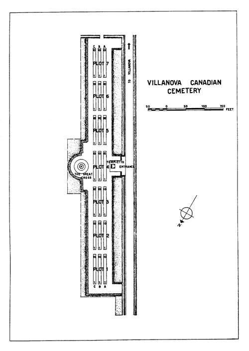 Carte de Cimetière de guerre canadien de Villanova