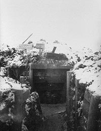 Dug-out entrance of the Engineering officer in charge at the mouth of the Tischer Weg into the dwelling trench.