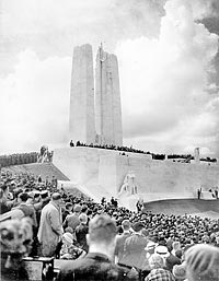 His Majesty King Edward VIII unveils the Canadian National  Memorial at Vimy Ridge.
