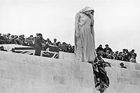 His Majesty unveils the Canadian National Memorial at Vimy Ridge.