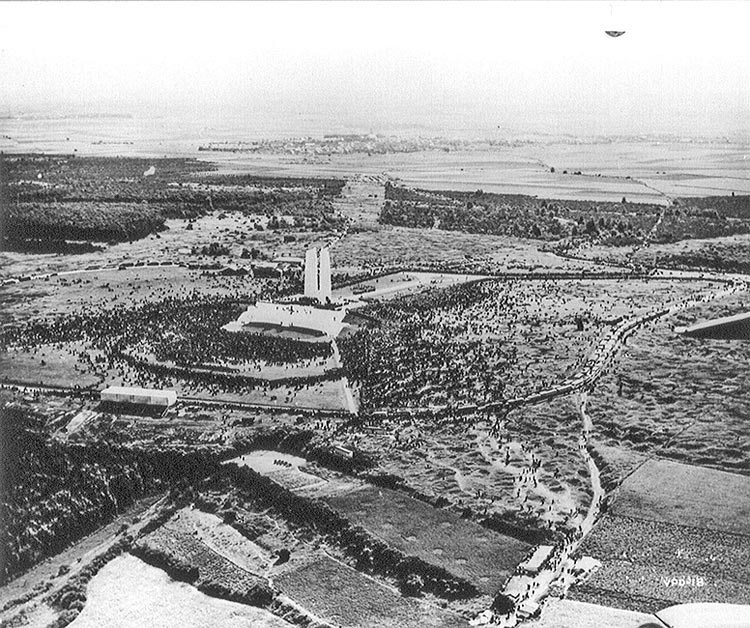 Vimy unveiling aerial view