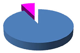 A pie chart showing the percentage of clients admitted by Admissions Committee to each of the programs.  Details in text adjacent to the image.