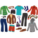 assortment of men's clothing