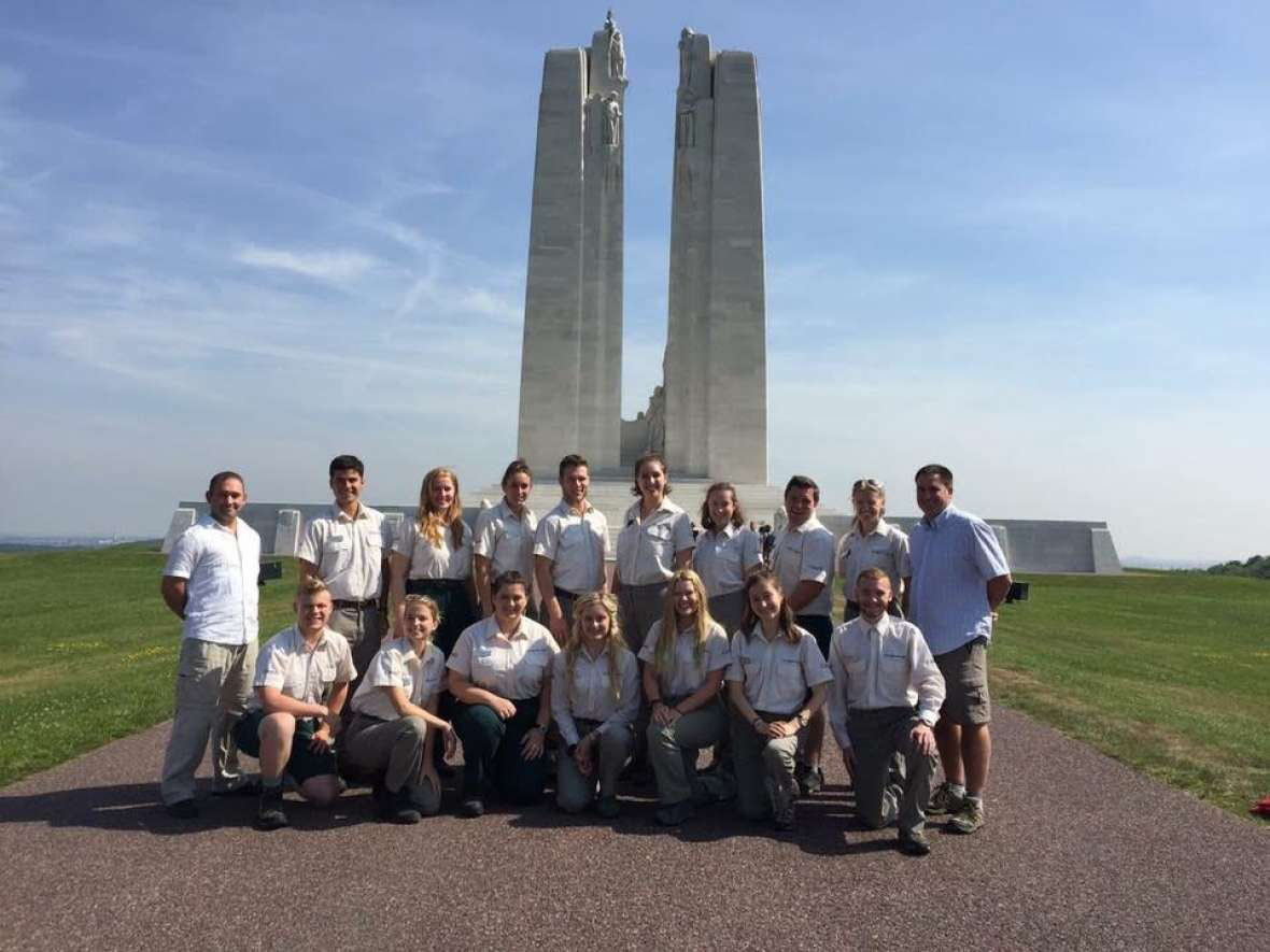 Student guides at Vimy