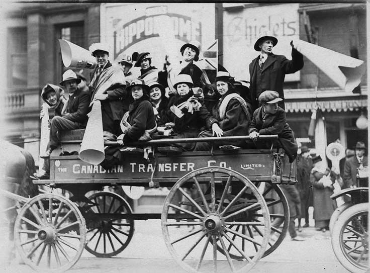 Torontonians celebrating the Armistice.