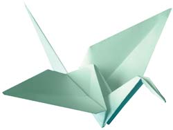 Origami peace crane