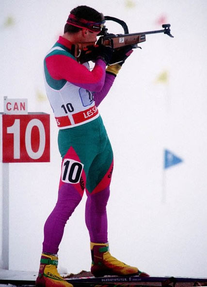 Steve Cyr competing at the 1992 Winter Olympics