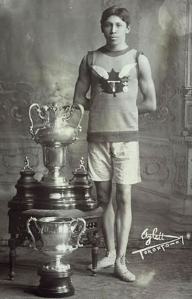 Longboat with running trophies