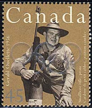 Ouellette honoured on a Canadian postage stamp