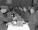 Canadian soldiers celebrating a Passover Seder meal