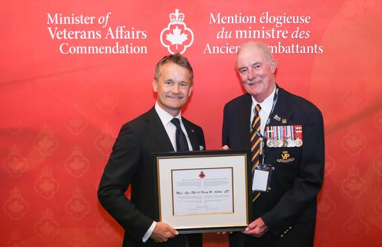 Minister of Veterans Affairs Commendation ceremony in Calgary