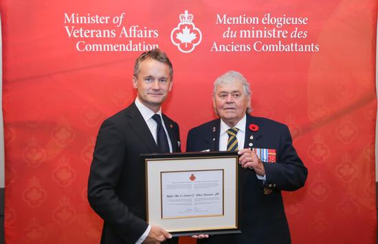 Minister of Veterans Affairs Commendation ceremony in Calgary
