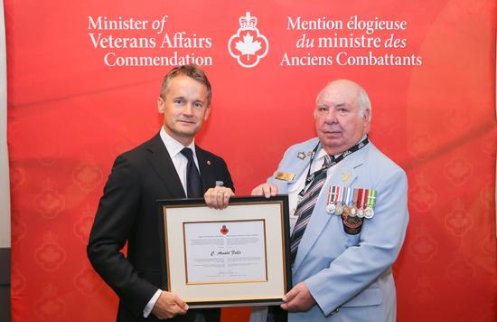 Minister of Veterans Affairs Commendation ceremony in Calgary