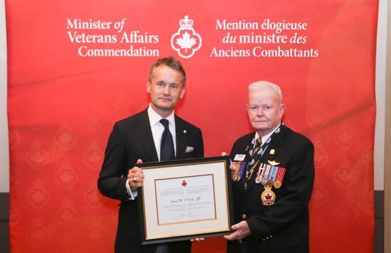 Minister of Veterans Affairs Commendation ceremony in Calgary