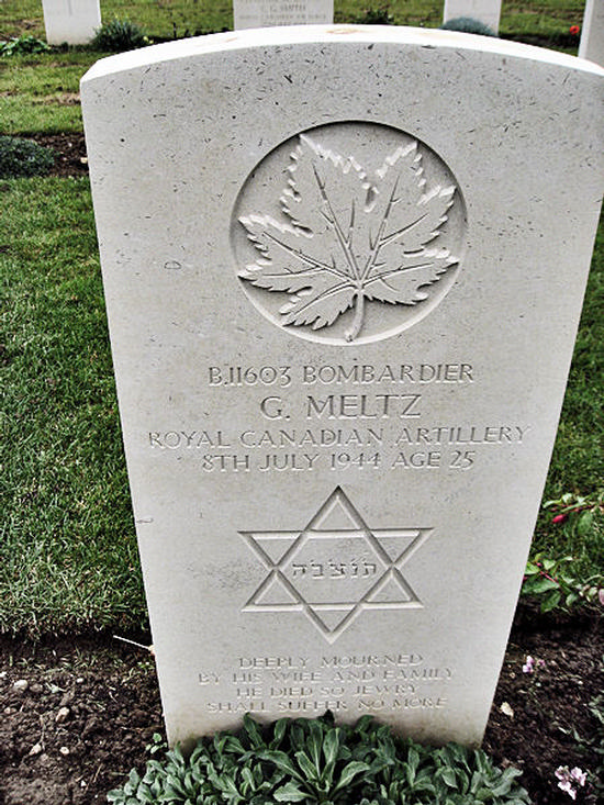 Headstone of Bombardier George Meltz