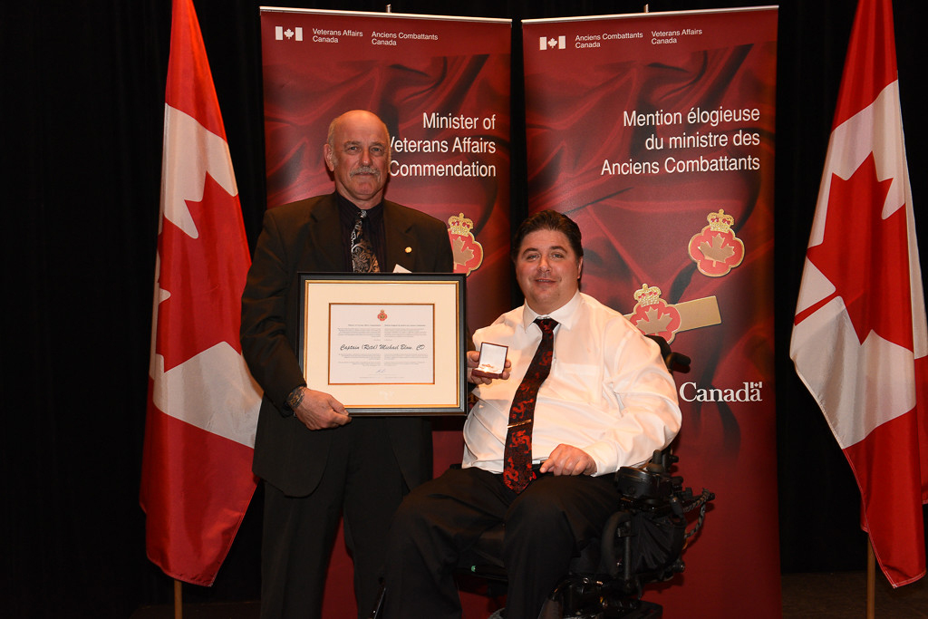 The honorable Kent Hehr, Minister for Veterans Affairs, and Michael Blow