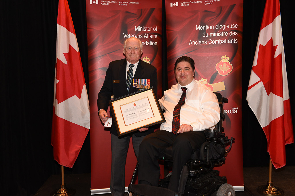The honorable Kent Hehr, Minister for Veterans Affairs, and Thurston Kaulbach