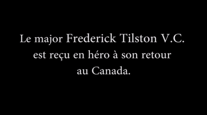 Le major Tilston (V.C.) est accueilli en héros 