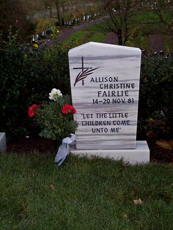 Headstone of Allison Christine Fairlie