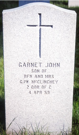 Headstone of Garnet John McClinchey