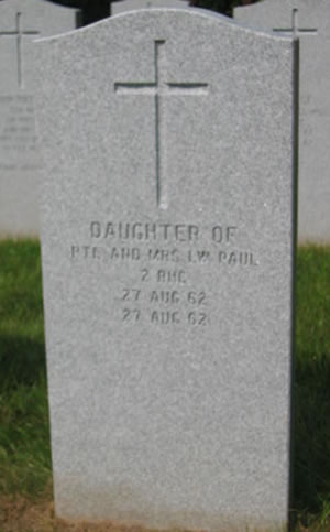 Headstone of Infant Daughter Paul