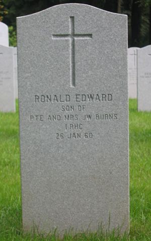 Pierre tombale de Ronald Edward Burns