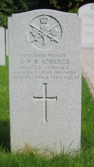Headstone of J. P. B. Roberge