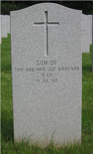 Headstone of Infant Son Girouard