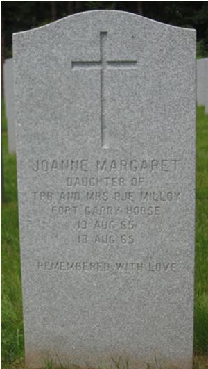 Headstone of Joanne Margaret Milloy