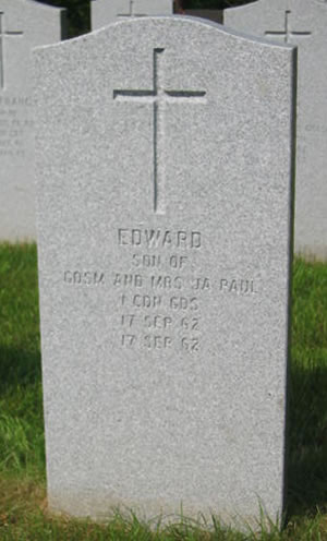 Pierre tombale de Edward Paul