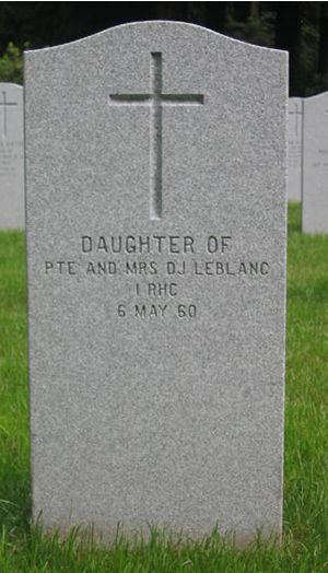 Headstone of Infant Daughter Leblanc