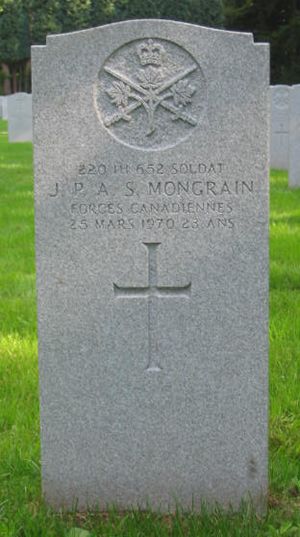 Headstone of J. P. A. S. Mongrain
