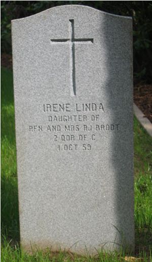 Pierre tombale de Irene Linda Brodt