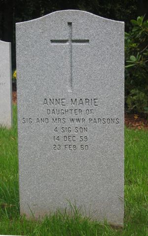 Pierre tombale de Anne Marie Parsons