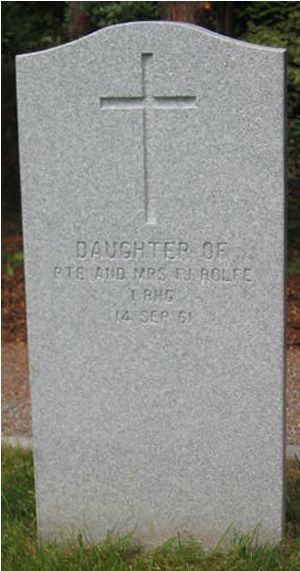 Pierre tombale de Infant Daughter Rolfe