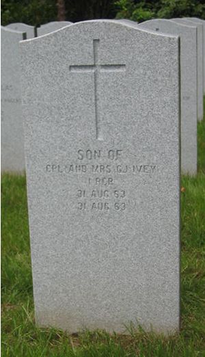 Headstone of Infant Son Ivey
