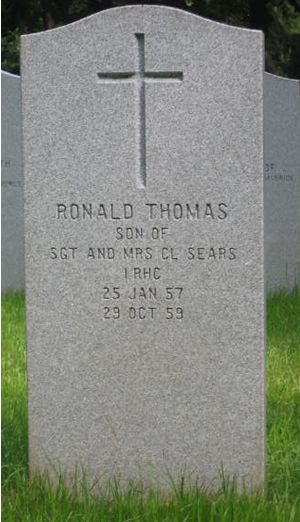 Pierre tombale de Ronald Thomas Sears