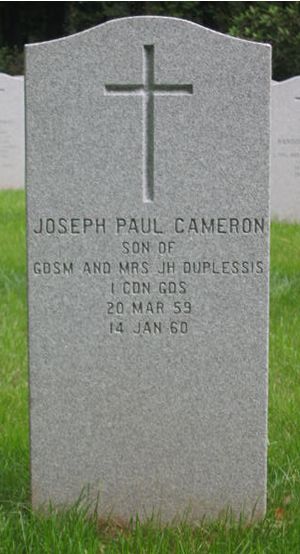 Headstone of Joseph Paul Cameron Duplessis