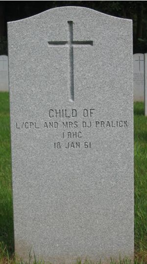 Headstone of Infant Daughter Pralick