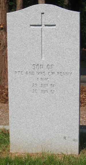 Headstone of Infant Son Penny