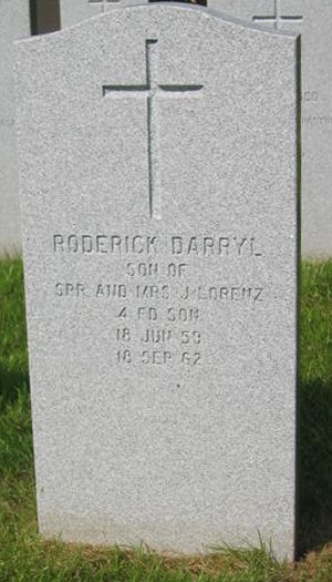 Pierre tombale de Roderick Darryl Lorenz