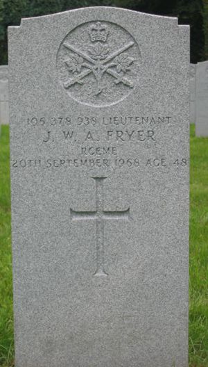 Headstone of J. W. A. Fryer